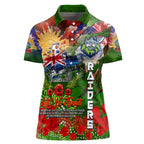 Personalised Australia Rugby Raiders ANZAC Women Polo Shirt Canberra Scratch Style