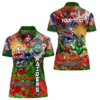 Personalised Australia Rugby Raiders ANZAC Women Polo Shirt Canberra Scratch Style