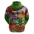 Personalised Australia Rugby Raiders ANZAC Zip Hoodie Canberra Scratch Style