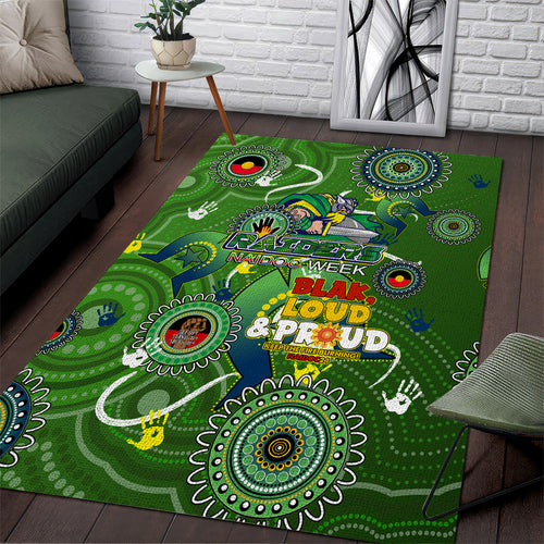 Personalised NAIDOC Week 2024 Raiders Area Rug Australia Fire Burning