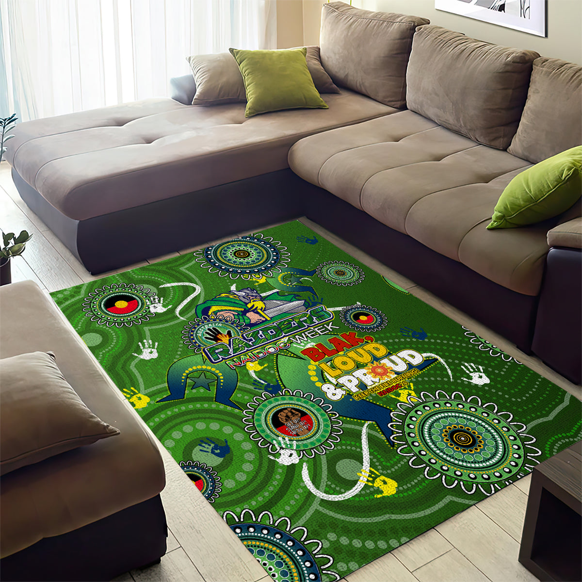 Personalised NAIDOC Week 2024 Raiders Area Rug Australia Fire Burning