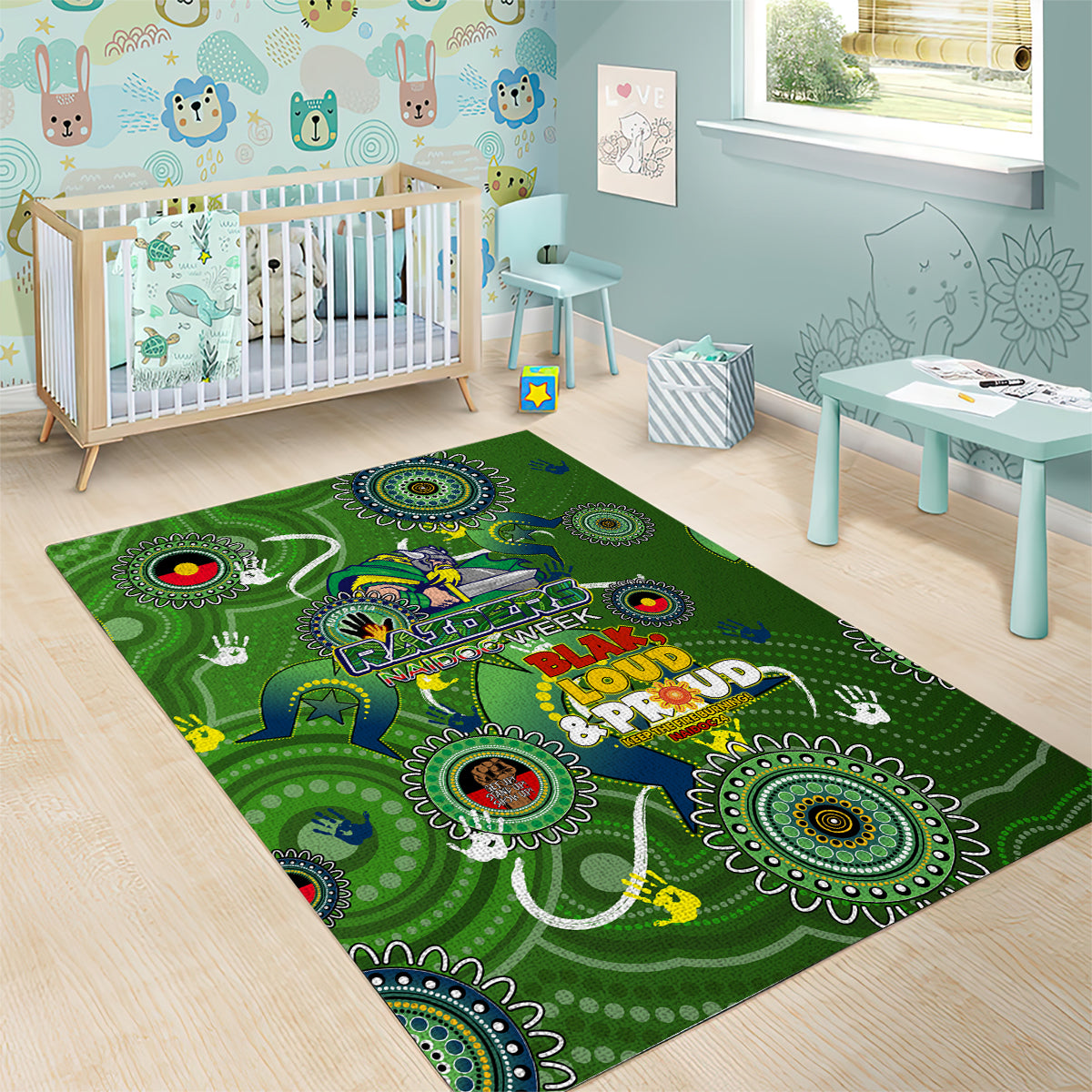 Personalised NAIDOC Week 2024 Raiders Area Rug Australia Fire Burning