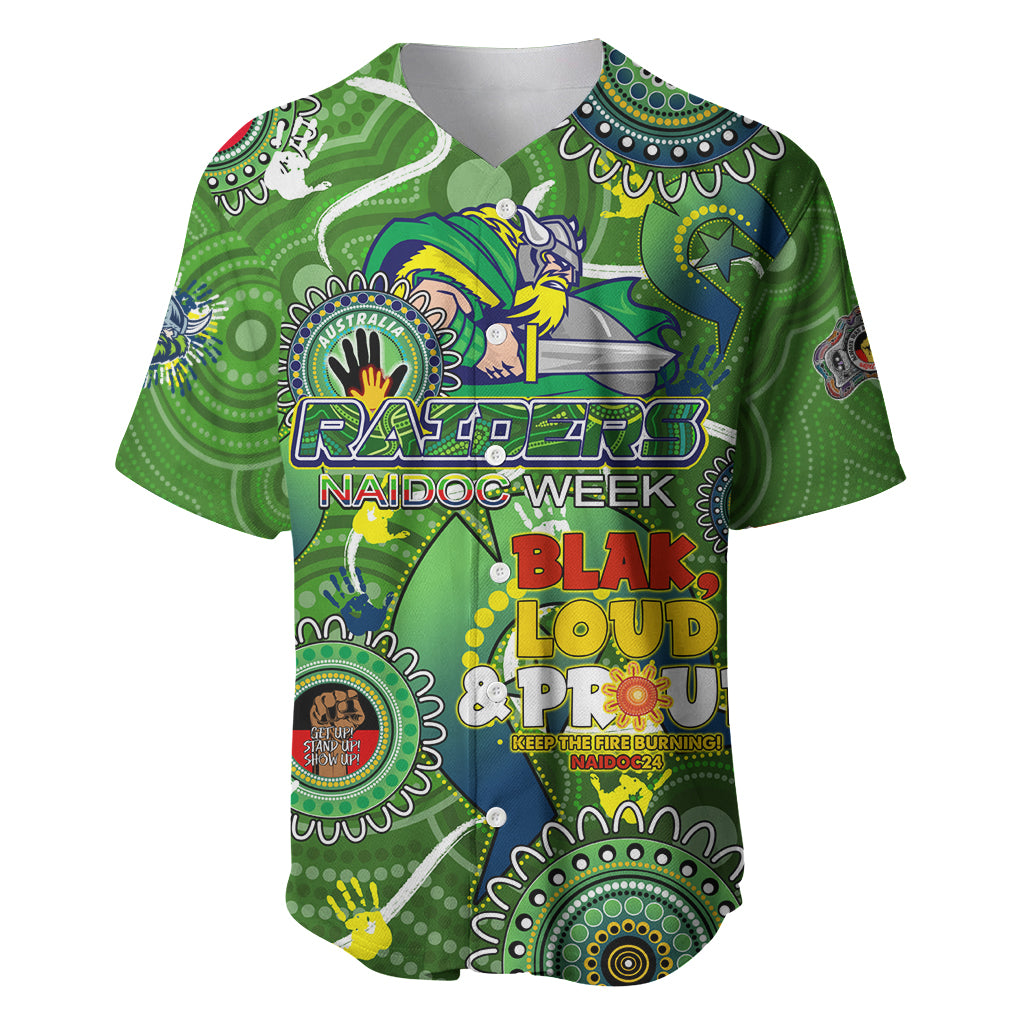 Personalised NAIDOC Week 2024 Raiders Baseball Jersey Australia Fire Burning