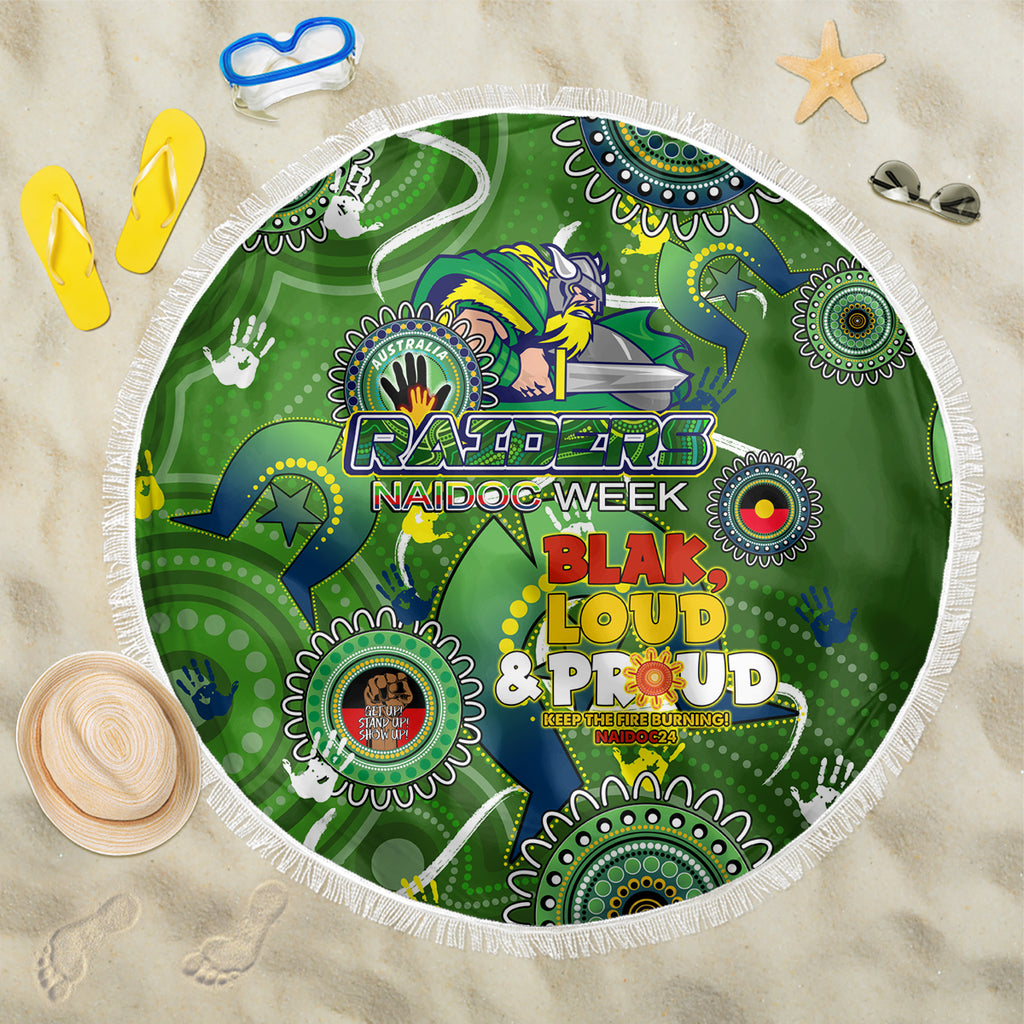 Personalised NAIDOC Week 2024 Raiders Beach Blanket Australia Fire Burning