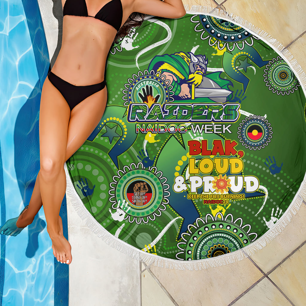 Personalised NAIDOC Week 2024 Raiders Beach Blanket Australia Fire Burning