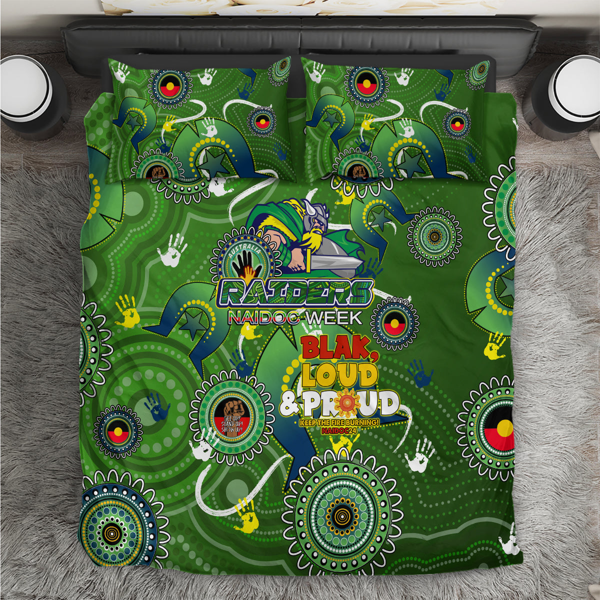 Personalised NAIDOC Week 2024 Raiders Bedding Set Australia Fire Burning