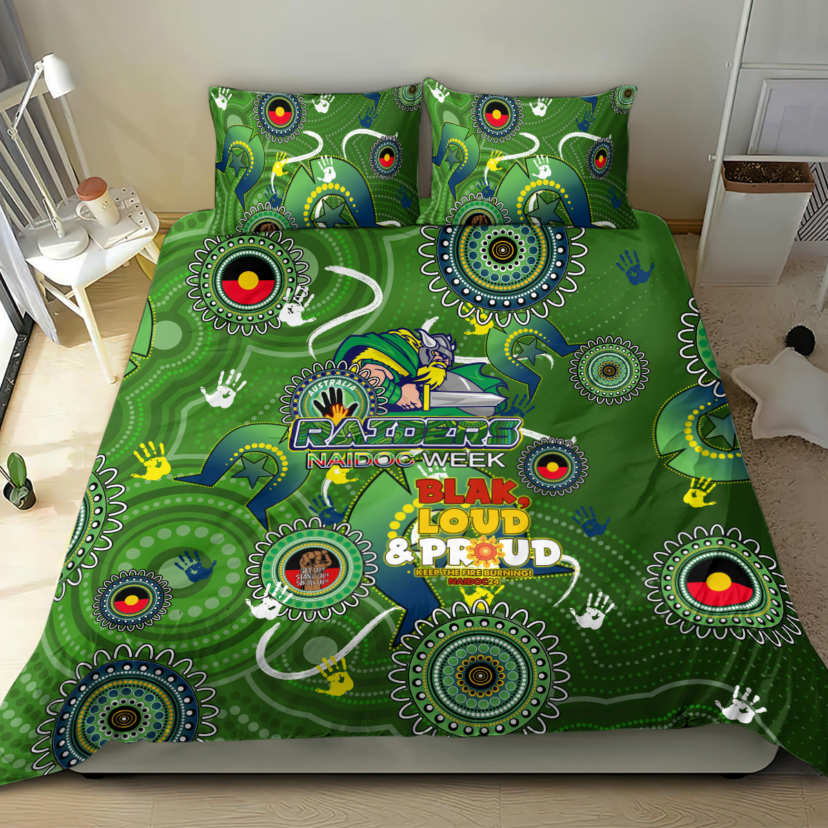 Personalised NAIDOC Week 2024 Raiders Bedding Set Australia Fire Burning