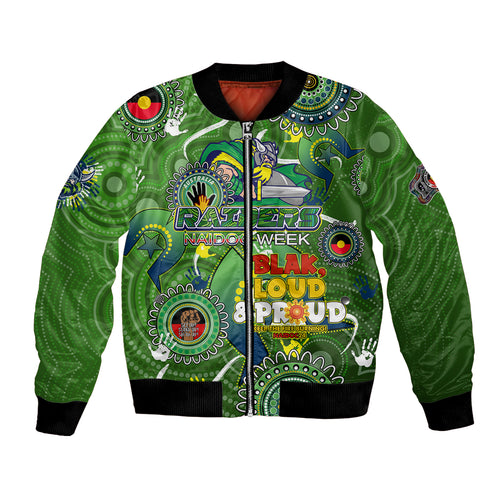 Personalised NAIDOC Week 2024 Raiders Bomber Jacket Australia Fire Burning