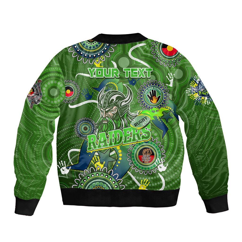 Personalised NAIDOC Week 2024 Raiders Bomber Jacket Australia Fire Burning
