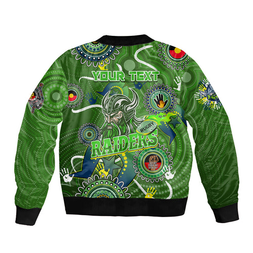 Personalised NAIDOC Week 2024 Raiders Bomber Jacket Australia Fire Burning