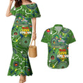 Personalised NAIDOC Week 2024 Raiders Couples Matching Mermaid Dress and Hawaiian Shirt Australia Fire Burning