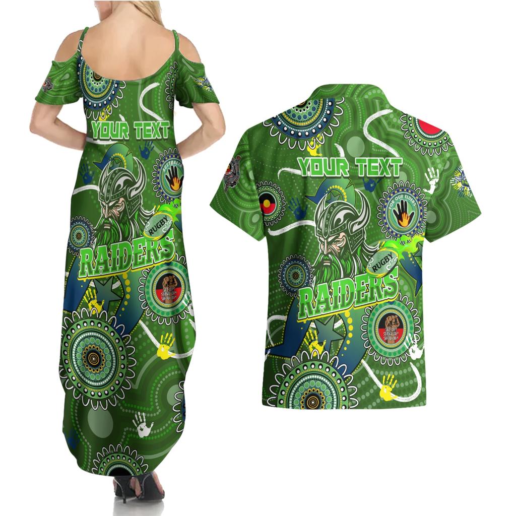 Personalised NAIDOC Week 2024 Raiders Couples Matching Summer Maxi Dress and Hawaiian Shirt Australia Fire Burning