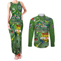 Personalised NAIDOC Week 2024 Raiders Couples Matching Tank Maxi Dress and Long Sleeve Button Shirt Australia Fire Burning