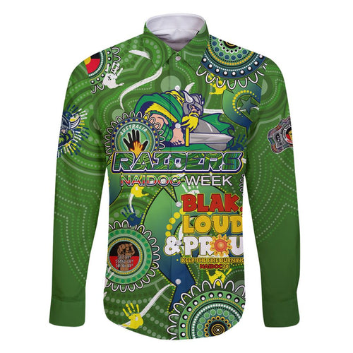 Personalised NAIDOC Week 2024 Raiders Family Matching Long Sleeve Bodycon Dress and Hawaiian Shirt Australia Fire Burning