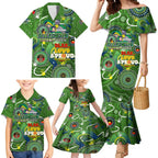 Personalised NAIDOC Week 2024 Raiders Family Matching Mermaid Dress and Hawaiian Shirt Australia Fire Burning