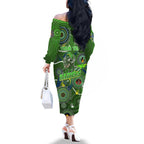 Personalised NAIDOC Week 2024 Raiders Family Matching Off The Shoulder Long Sleeve Dress and Hawaiian Shirt Australia Fire Burning