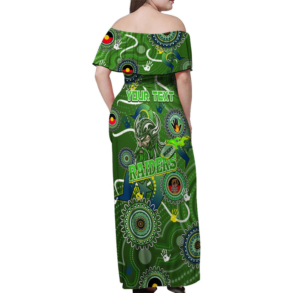 Personalised NAIDOC Week 2024 Raiders Family Matching Off Shoulder Maxi Dress and Hawaiian Shirt Australia Fire Burning