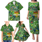 Personalised NAIDOC Week 2024 Raiders Family Matching Puletasi and Hawaiian Shirt Australia Fire Burning