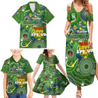 Personalised NAIDOC Week 2024 Raiders Family Matching Summer Maxi Dress and Hawaiian Shirt Australia Fire Burning