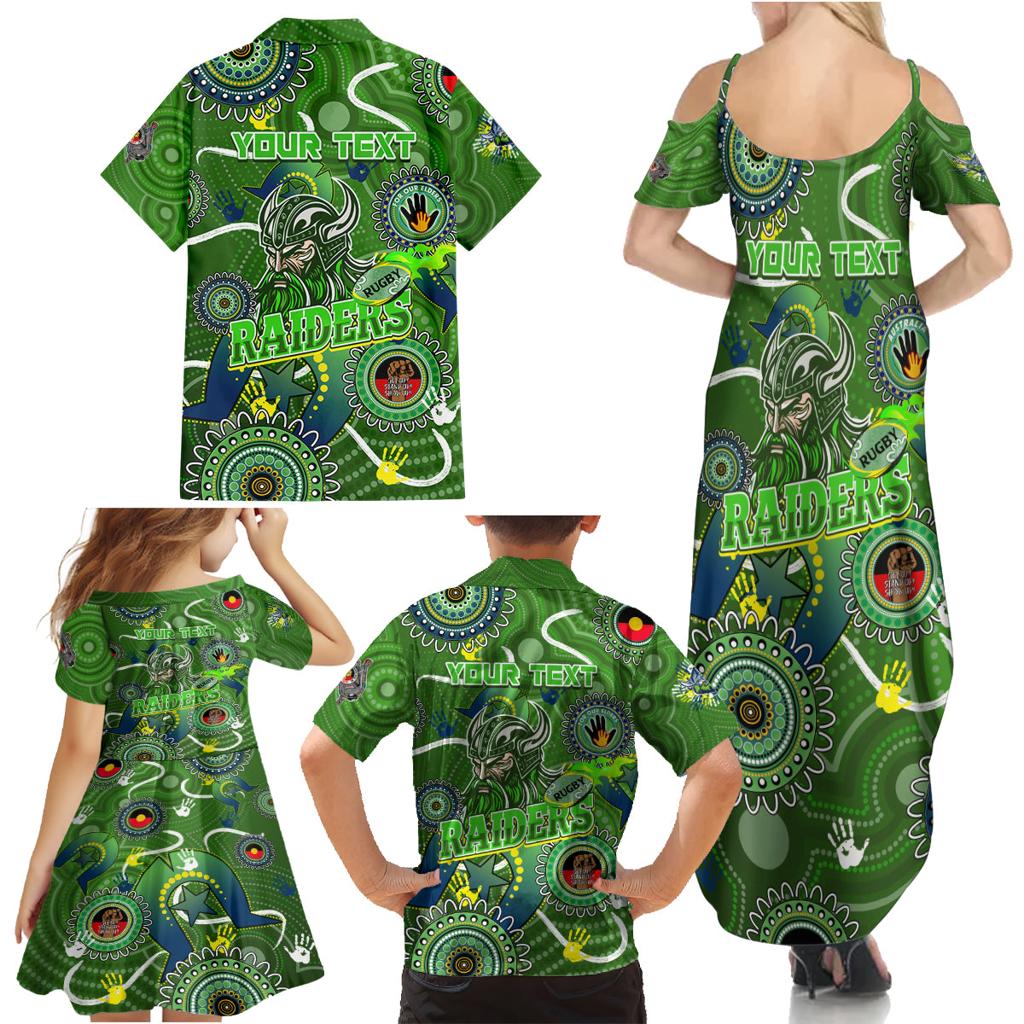 Personalised NAIDOC Week 2024 Raiders Family Matching Summer Maxi Dress and Hawaiian Shirt Australia Fire Burning