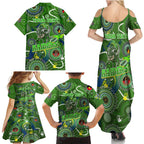 Personalised NAIDOC Week 2024 Raiders Family Matching Summer Maxi Dress and Hawaiian Shirt Australia Fire Burning