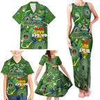 Personalised NAIDOC Week 2024 Raiders Family Matching Tank Maxi Dress and Hawaiian Shirt Australia Fire Burning
