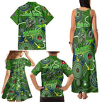 Personalised NAIDOC Week 2024 Raiders Family Matching Tank Maxi Dress and Hawaiian Shirt Australia Fire Burning