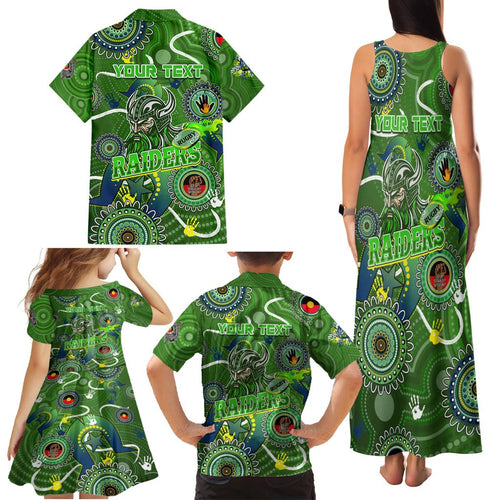 Personalised NAIDOC Week 2024 Raiders Family Matching Tank Maxi Dress and Hawaiian Shirt Australia Fire Burning