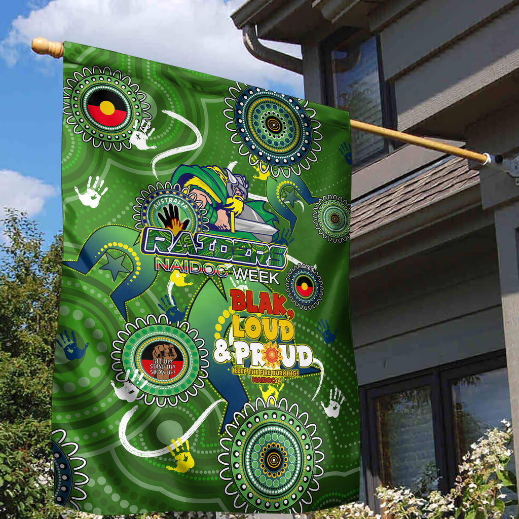 Personalised NAIDOC Week 2024 Raiders Garden Flag Australia Fire Burning