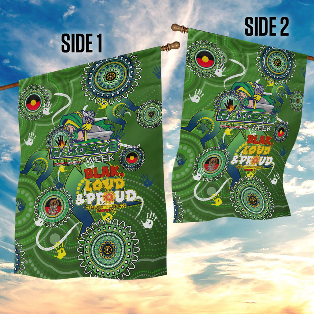 Personalised NAIDOC Week 2024 Raiders Garden Flag Australia Fire Burning