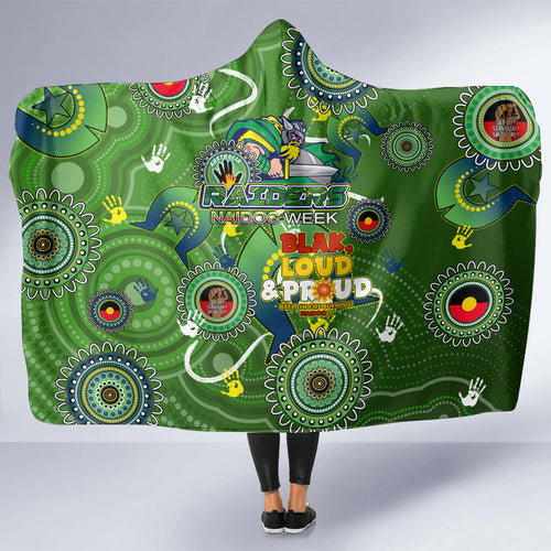 Personalised NAIDOC Week 2024 Raiders Hooded Blanket Australia Fire Burning