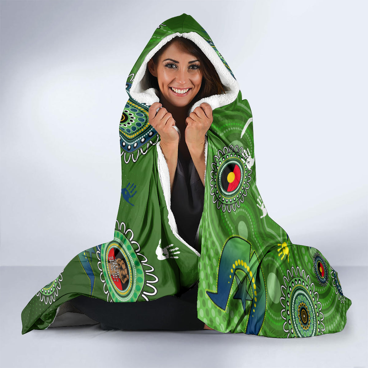 Personalised NAIDOC Week 2024 Raiders Hooded Blanket Australia Fire Burning