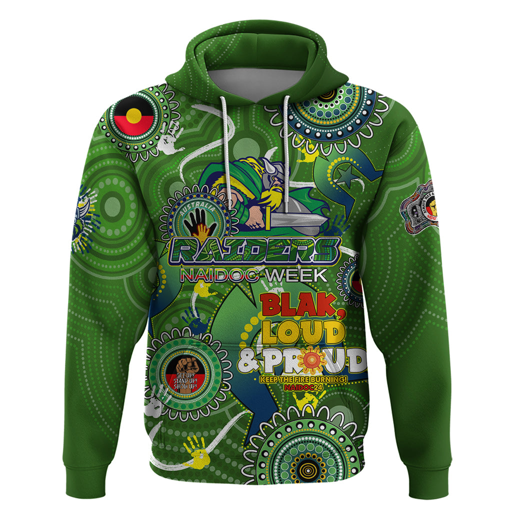 Personalised NAIDOC Week 2024 Raiders Hoodie Australia Fire Burning
