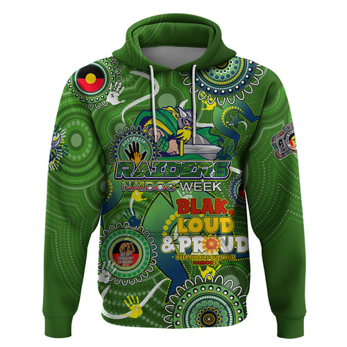 Personalised NAIDOC Week 2024 Raiders Hoodie Australia Fire Burning