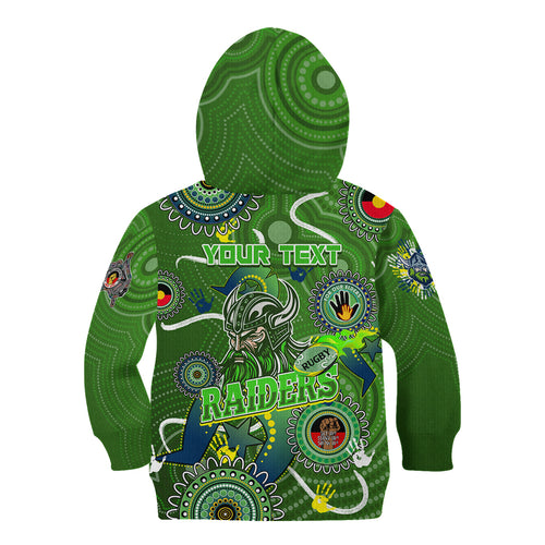 Personalised NAIDOC Week 2024 Raiders Kid Hoodie Australia Fire Burning