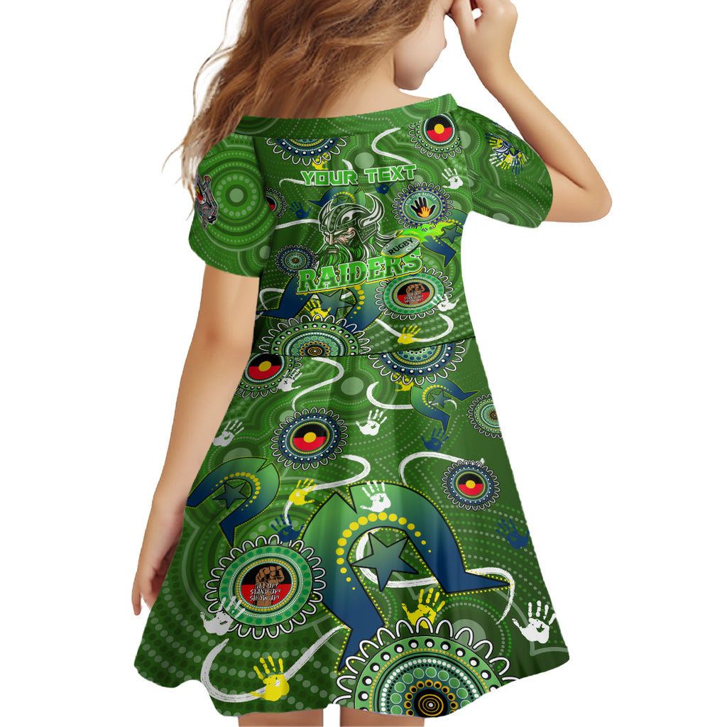 Personalised NAIDOC Week 2024 Raiders Kid Short Sleeve Dress Australia Fire Burning