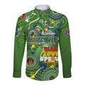 Personalised NAIDOC Week 2024 Raiders Long Sleeve Button Shirt Australia Fire Burning