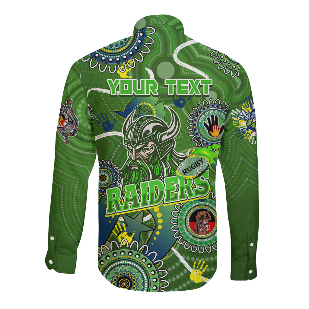 Personalised NAIDOC Week 2024 Raiders Long Sleeve Button Shirt Australia Fire Burning