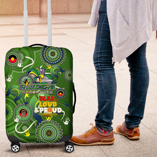 Personalised NAIDOC Week 2024 Raiders Luggage Cover Australia Fire Burning