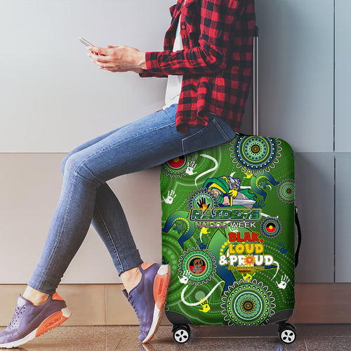 Personalised NAIDOC Week 2024 Raiders Luggage Cover Australia Fire Burning