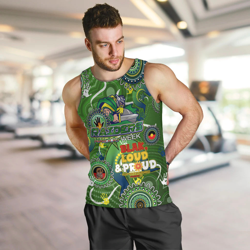 Personalised NAIDOC Week 2024 Raiders Men Tank Top Australia Fire Burning
