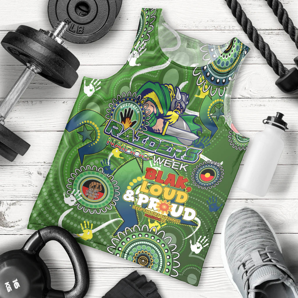 Personalised NAIDOC Week 2024 Raiders Men Tank Top Australia Fire Burning