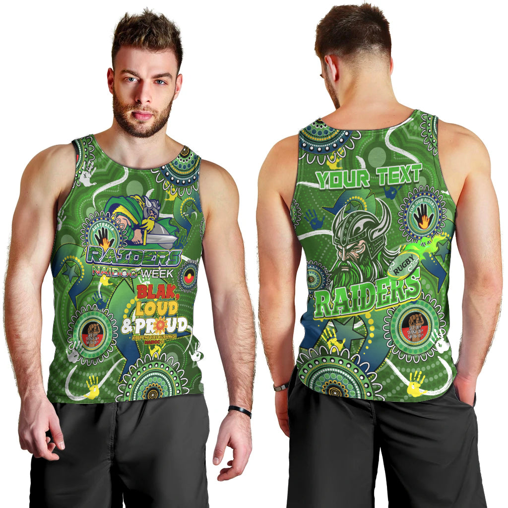 Personalised NAIDOC Week 2024 Raiders Men Tank Top Australia Fire Burning