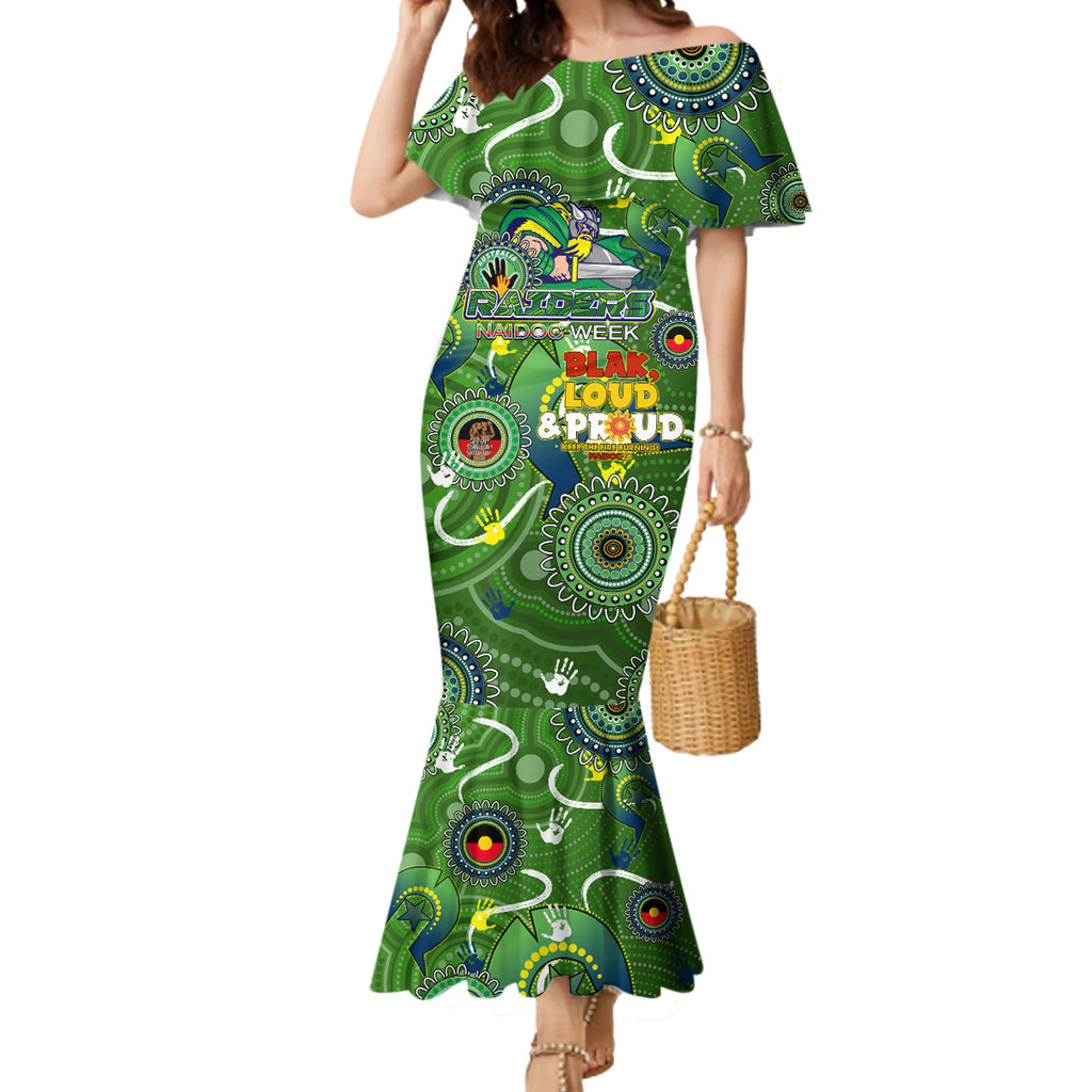 Personalised NAIDOC Week 2024 Raiders Mermaid Dress Australia Fire Burning