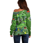 Personalised NAIDOC Week 2024 Raiders Off Shoulder Sweater Australia Fire Burning