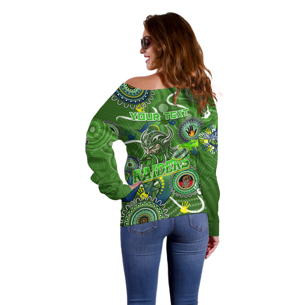 Personalised NAIDOC Week 2024 Raiders Off Shoulder Sweater Australia Fire Burning