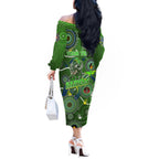 Personalised NAIDOC Week 2024 Raiders Off The Shoulder Long Sleeve Dress Australia Fire Burning