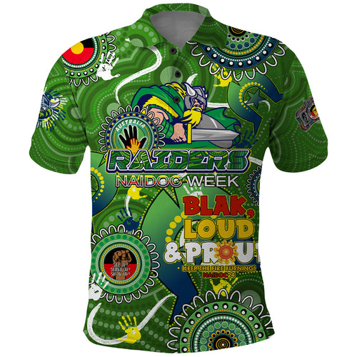 Personalised NAIDOC Week 2024 Raiders Polo Shirt Australia Fire Burning