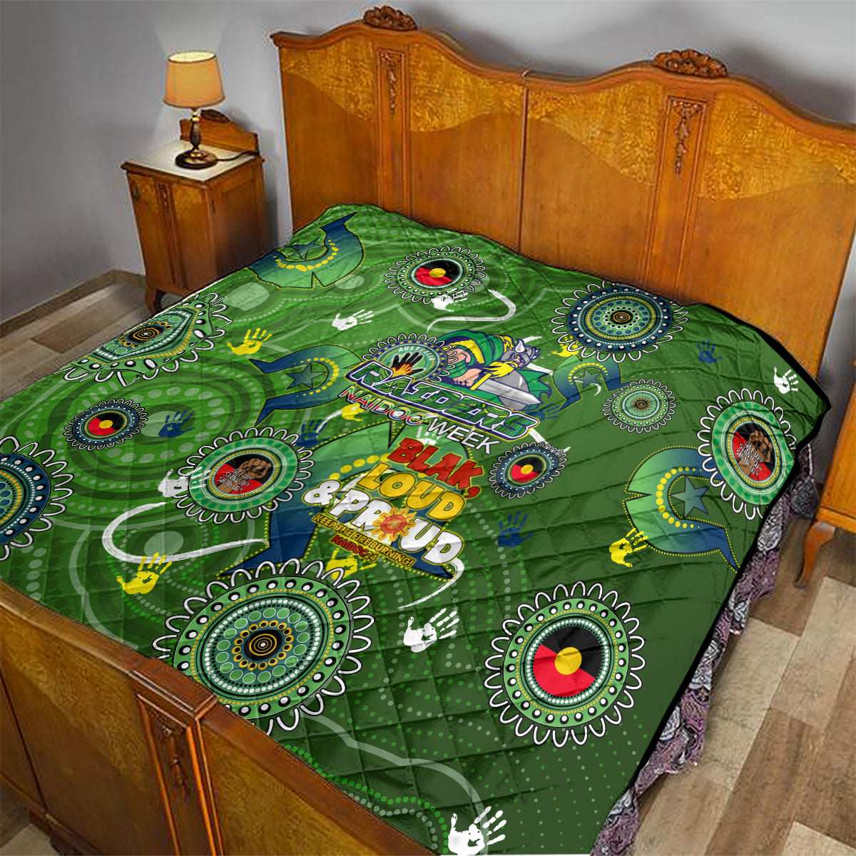 Personalised NAIDOC Week 2024 Raiders Quilt Australia Fire Burning