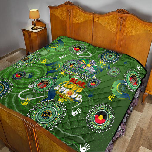 Personalised NAIDOC Week 2024 Raiders Quilt Australia Fire Burning